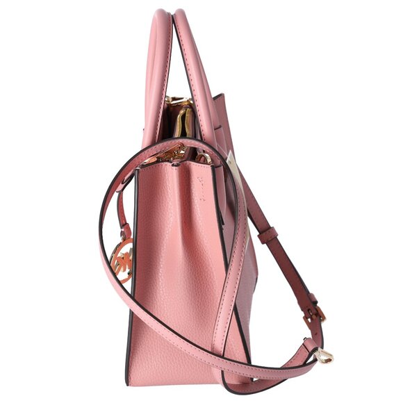 Michael Kors Mercer Medium Pebbled Leather Crossbody Bag Primrose Pink - Picture 2 of 4